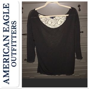 American Eagle lace back blouse